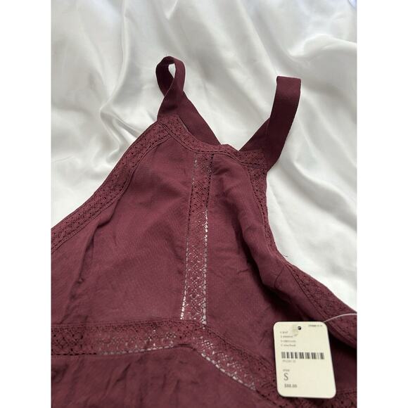 NWT Intimately Free People Babydoll Dress In Burgundy Womens Small - Picture 4 of 5